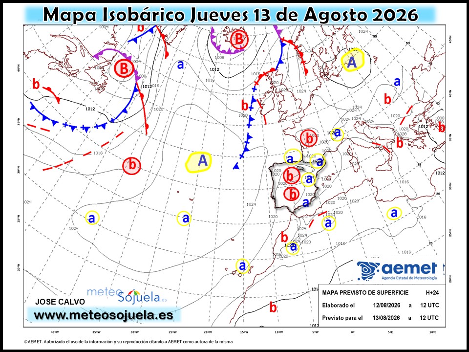 Mapa Isobárico La Rioja. Meteosojuela