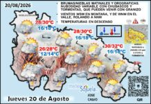 El tiempo de hoy en La Rioja. 20/08/2026. Por fin!! Refresca, con tormentas Mapa del tiempo en La Rioja. Meteosojuela