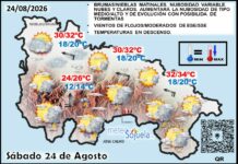 El tiempo de hoy en La Rioja. 24/08/2026. Frentes en frontolisis Mapa del tiempo en La Rioja. Meteosojuela