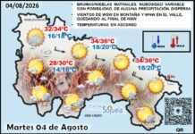 El tiempo de hoy en La Rioja. 04/08/2026. Variable con más calor Mapa del tiempo en La Rioja. Meteosojuela