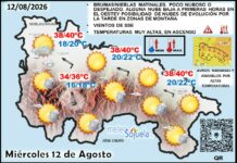 El tiempo de hoy en La Rioja. 12/08/2026. Eclipse y avisos por calor Mapa del tiempo en La Rioja. Meteosojuela