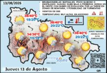 El tiempo de hoy en La Rioja. 13/08/2026. Se va el eclipse, se queda el calor Mapa del tiempo en La Rioja. Meteosojuela