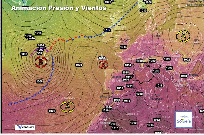 Modelo de presión y viento, Altas presiones de bloqueo y Baja en disolución