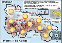El tiempo de hoy en La Rioja. 11/08/2026. Repunte térmico Mapa del tiempo en La Rioja. Meteosojuela