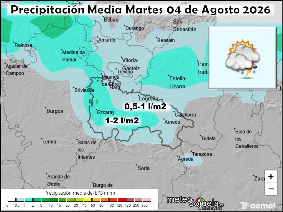 Precipitación Media según AEMET