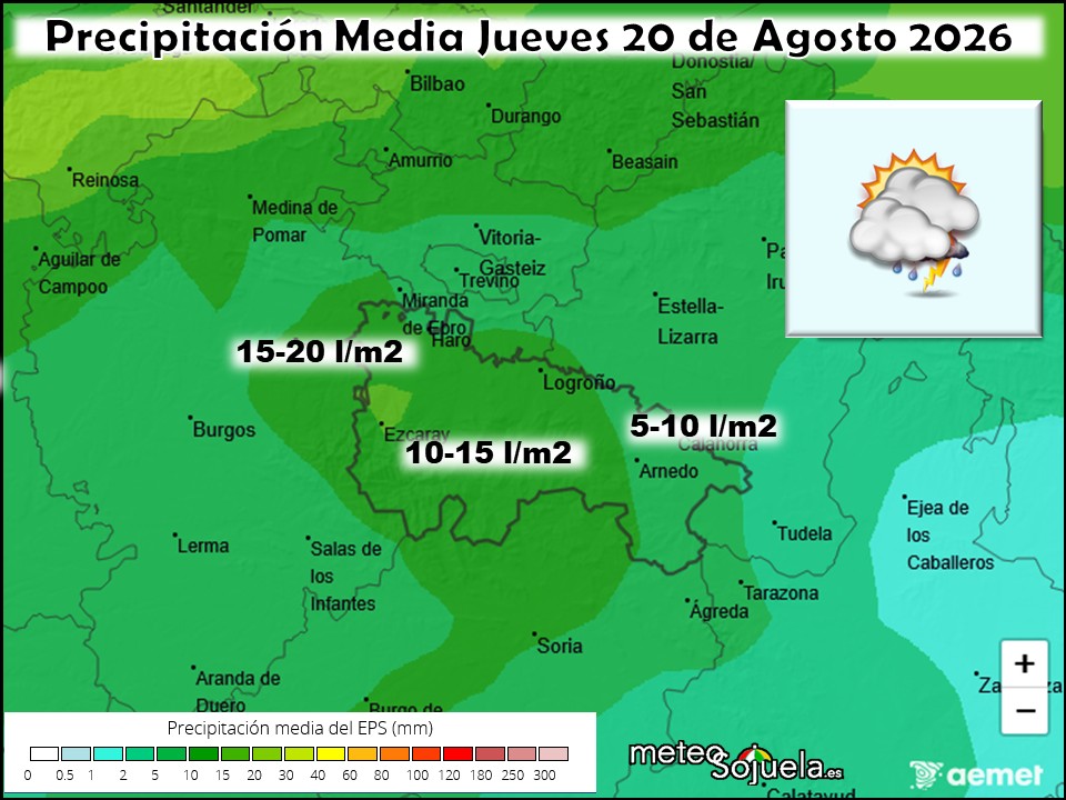 Precipitación Media según AEMET