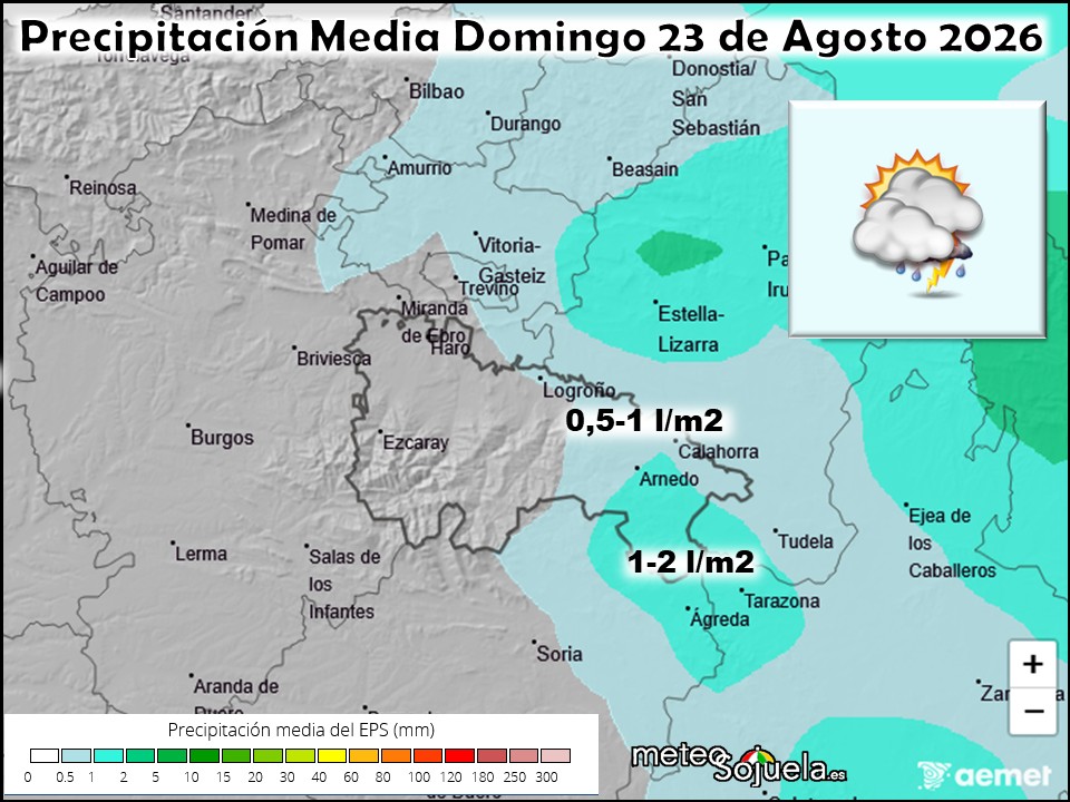 Precipitación Media según AEMET