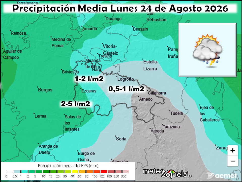 Precipitación Media según AEMET