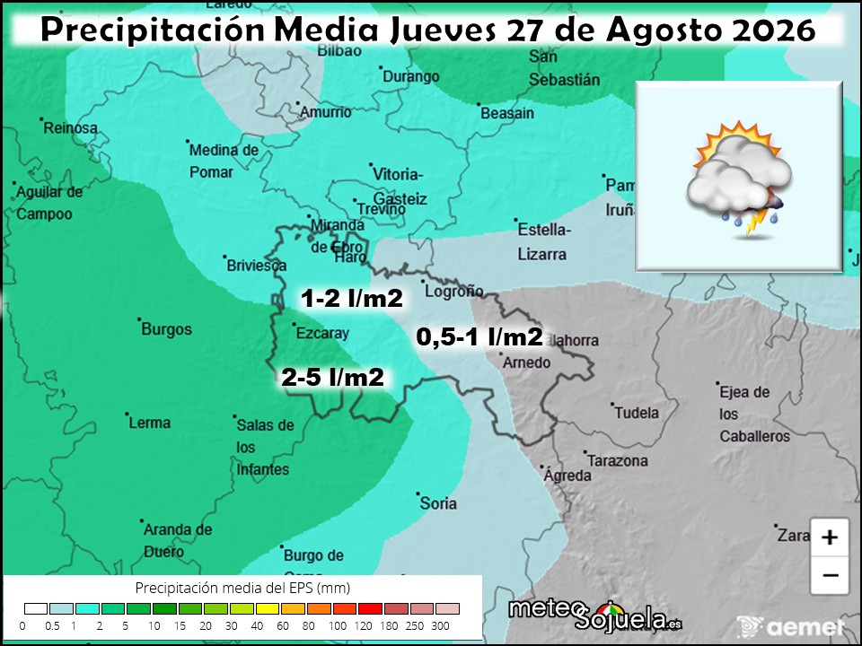 Precipitación Media según AEMET