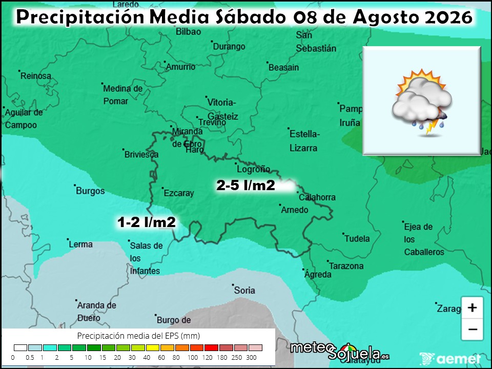 Precipitación Media según AEMET
