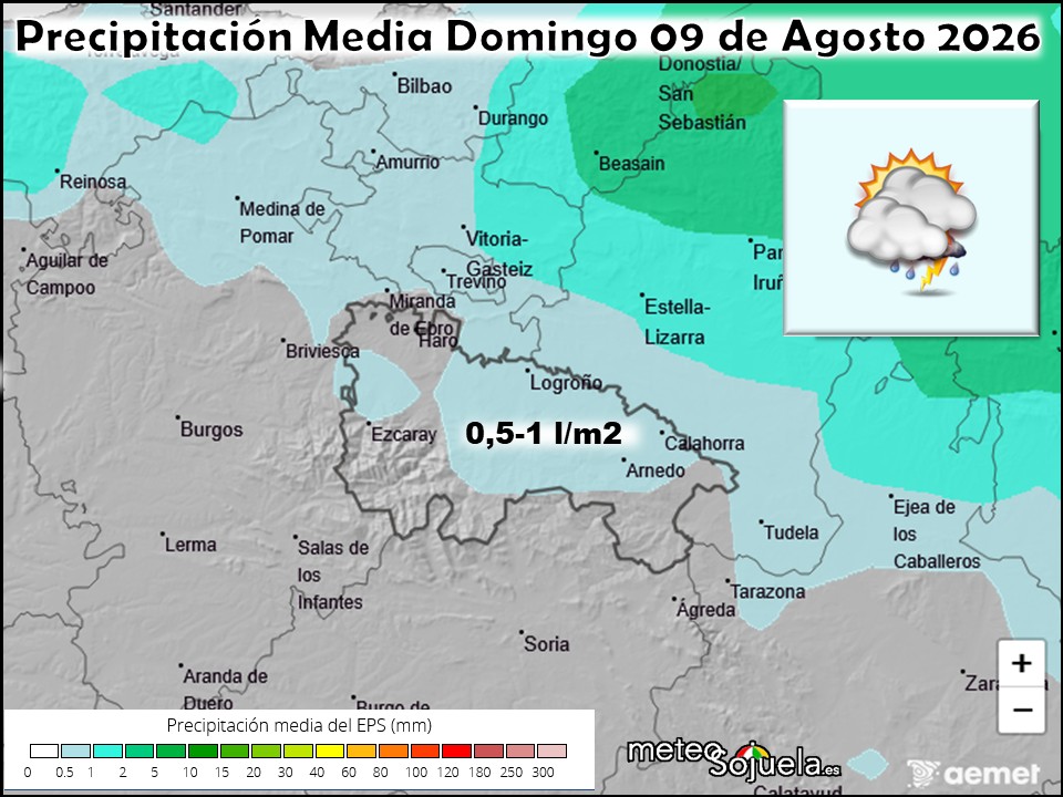 Precipitación Media según AEMET