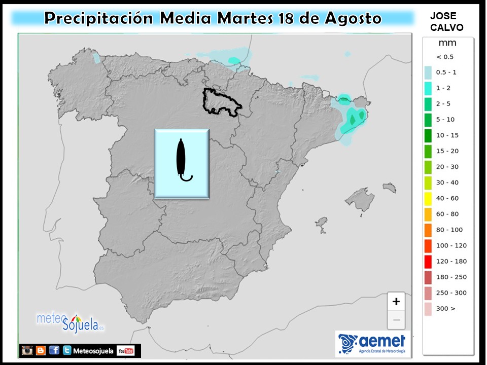 Precipitación Media según AEMET