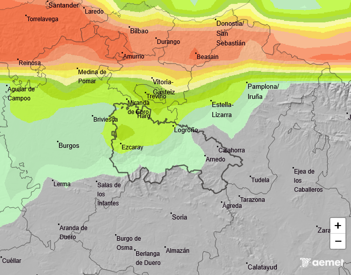 Probabilidad de precipitación según AEMET