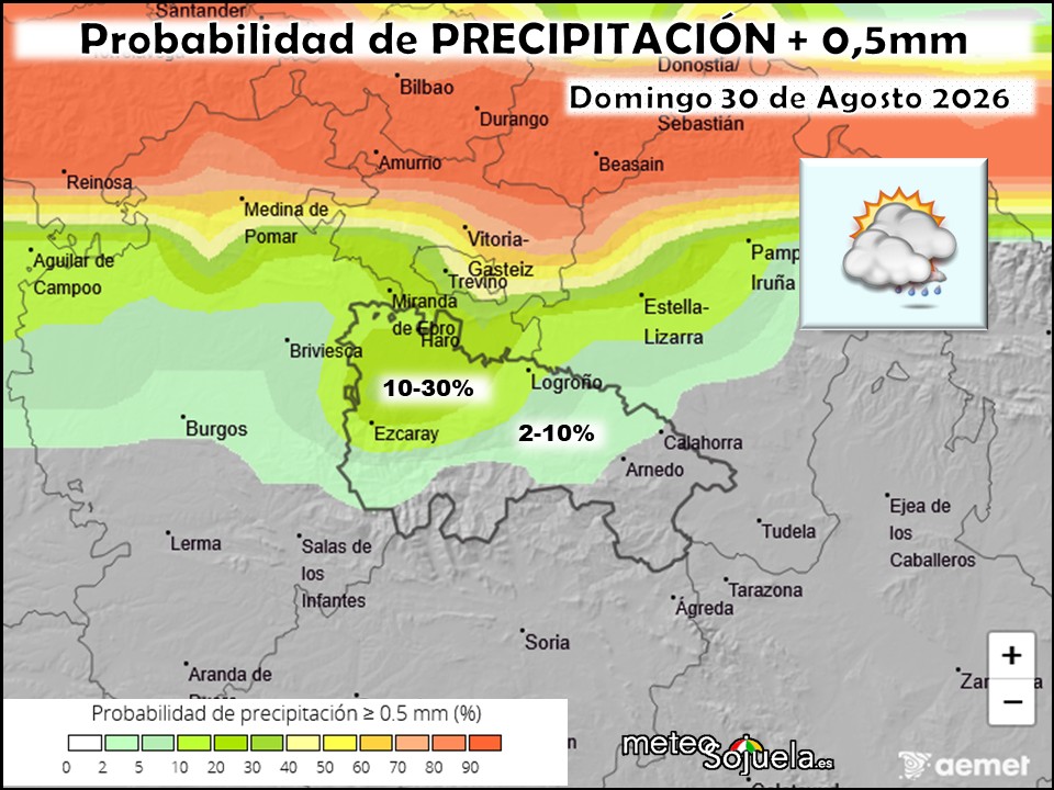 Probabilidad de precipitación según AEMET