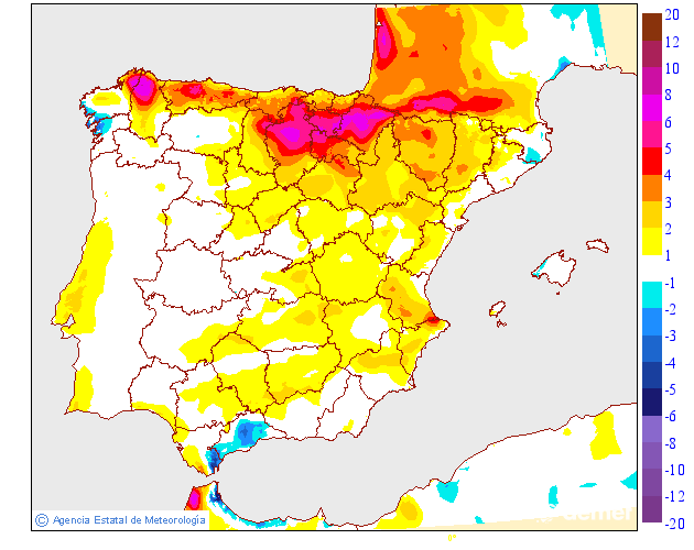 Variación de temperaturas máximas AEMET Meteosojuela 07