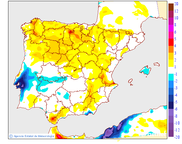 Variación de temperaturas máximas AEMET Meteosojuela 18
