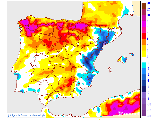 Variación de temperaturas máximas AEMET Meteosojuela 22
