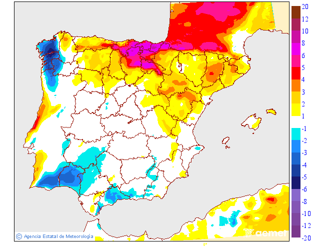 Variación de temperaturas máximas AEMET Meteosojuela 23