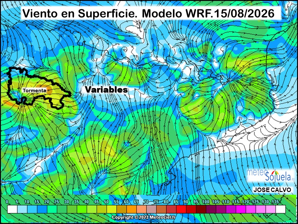 Viento en Superficie Modelo WRF Meteosojuela.