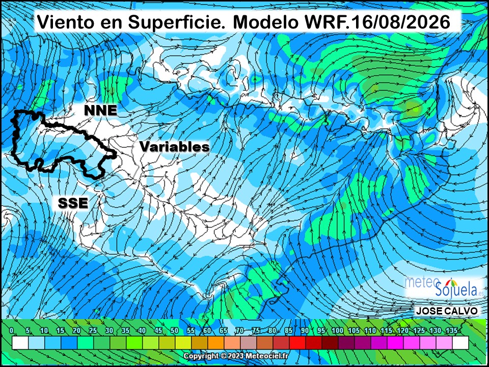 Viento en Superficie Modelo WRF Meteosojuela.