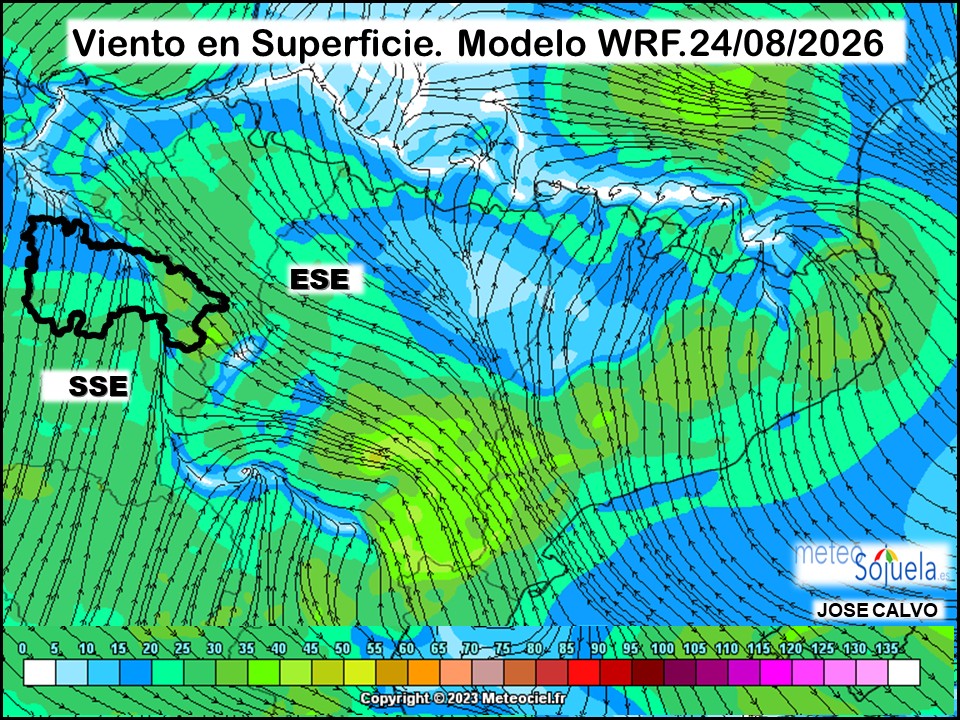 Viento en Superficie Modelo WRF Meteosojuela.