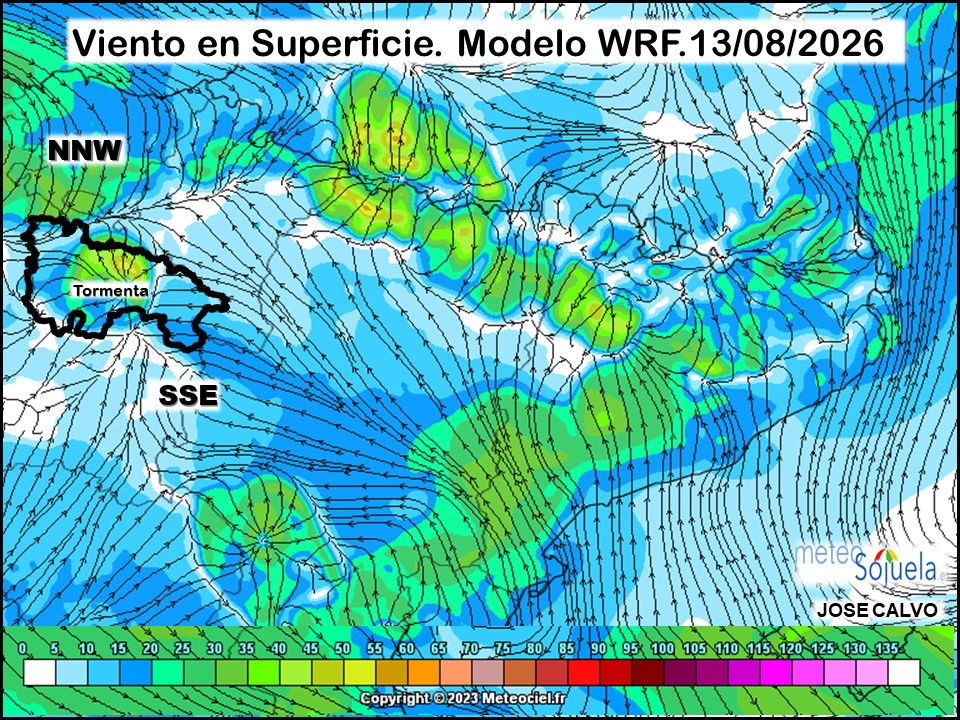 Viento en Superficie Modelo WRF Meteosojuela.