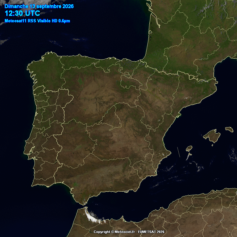 Animación imágenes satélite Meteosat. Despejado