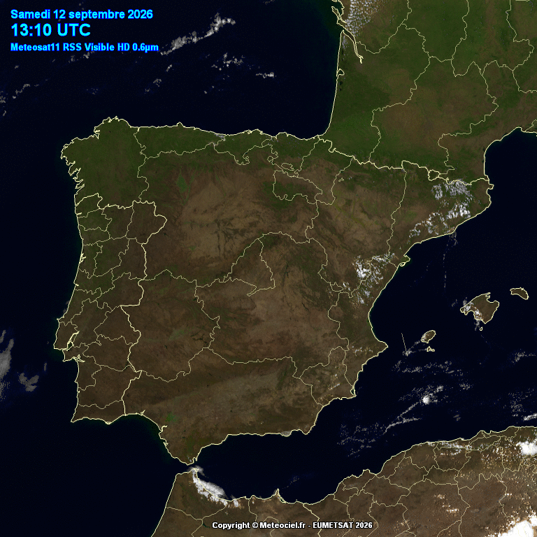 Animación imágenes satélite Meteosat. Despejado