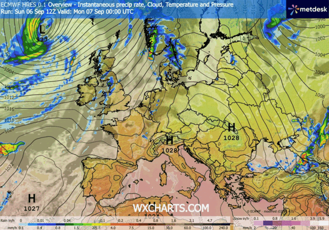 Animación Modelos de Centros de presión y borrascas GFS Europa. Meteosojuela La Rioja