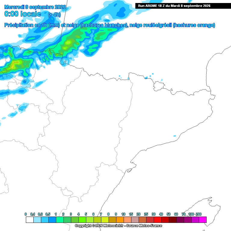 Animación evolución de las precipitaciones previstas en La Rioja