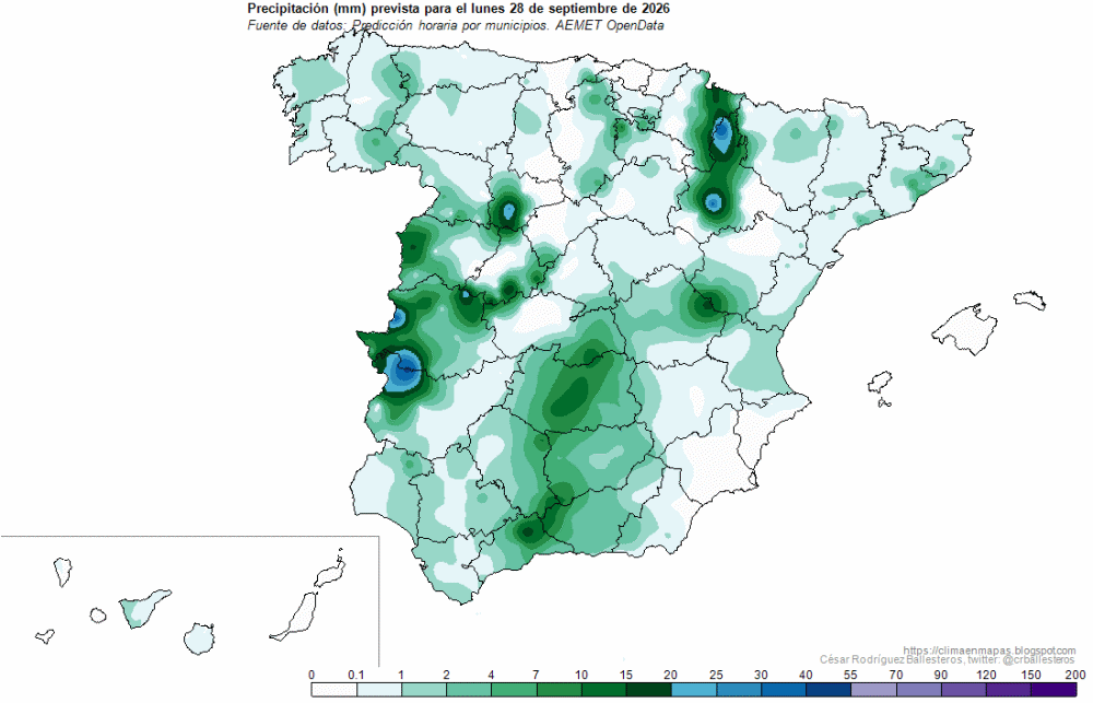 Animación evolución probabilidad de Precipitación