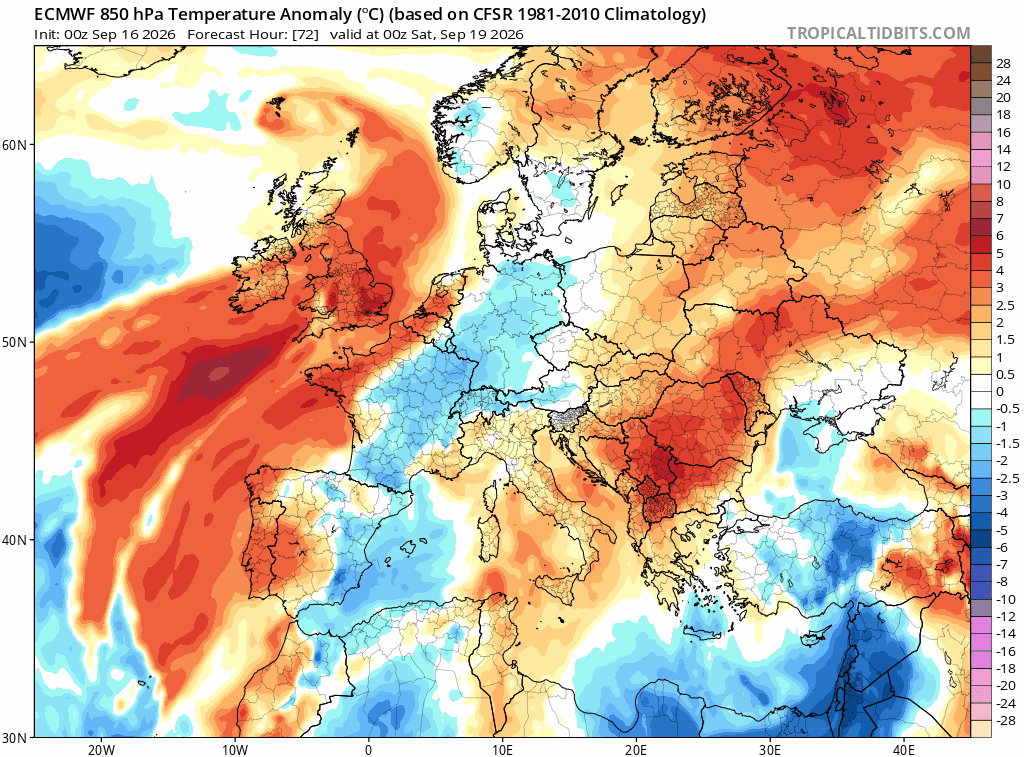 Animación evolución temperaturas 850hPa