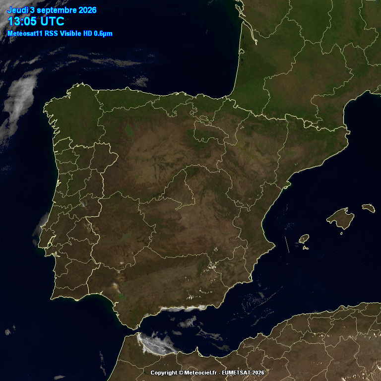 Animación imágenes satélite Meteosat. Despejado