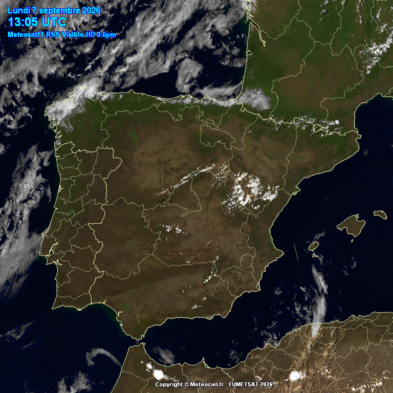 Animación imágenes satélite Meteosat. Despejado