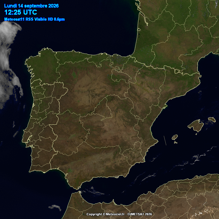 Animación imágenes satélite Meteosat. Despejado