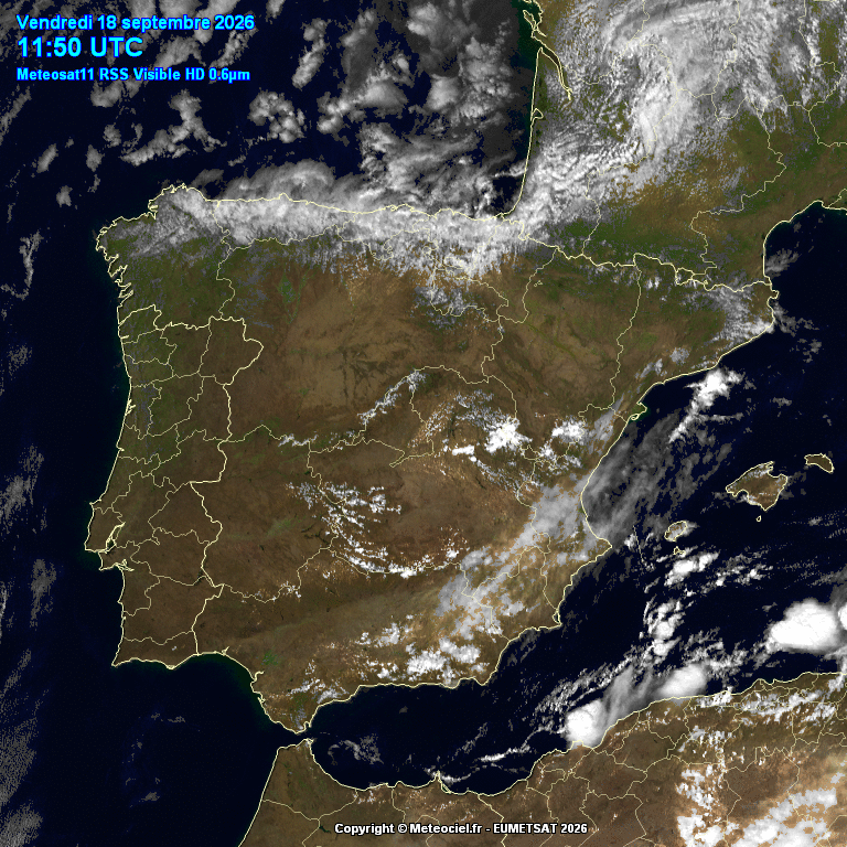 Animación imágenes satélite Meteosat. Frente en frontolisis