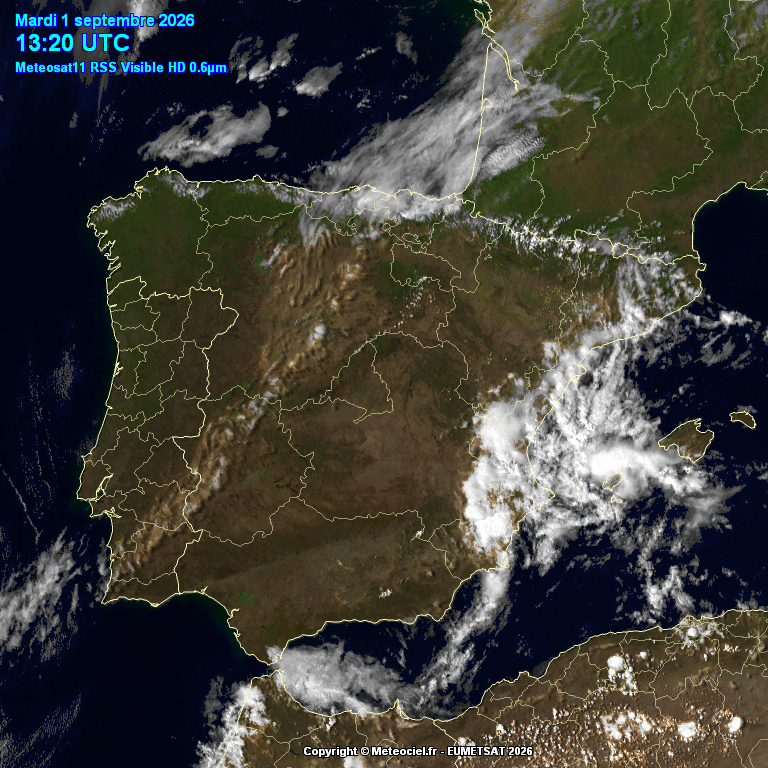 Animación imágenes satélite Meteosat. Frente en frontolisis