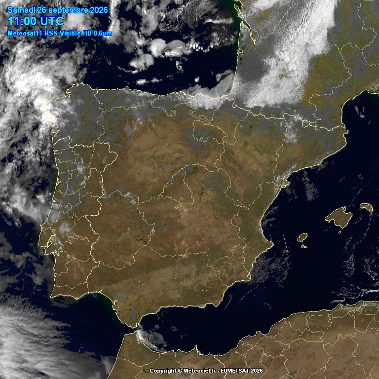 Animación imágenes satélite Meteosat. Nubosidad en aumento