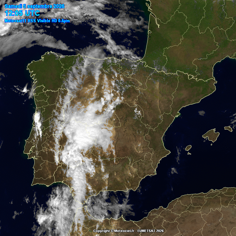 Animación imágenes satélite Meteosat. Nubosidad variable