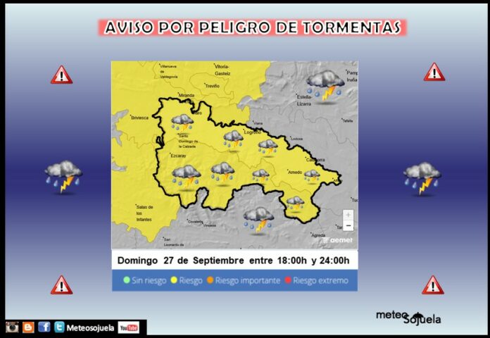 Aviso Amarillo por Tormentas en La Rioja AEMET Aviso Amarillo por Tormentas en La Rioja AEMET