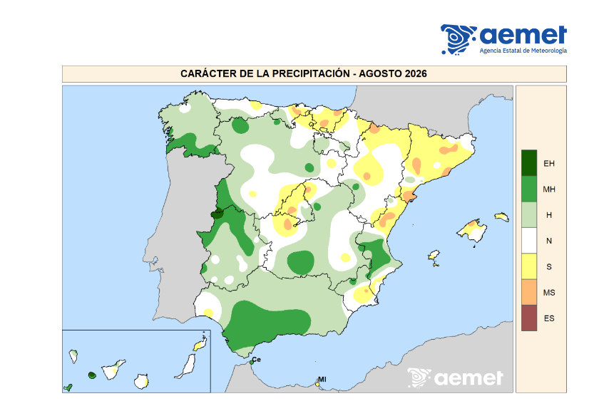 Caracter de Precipitación Agosto 2026