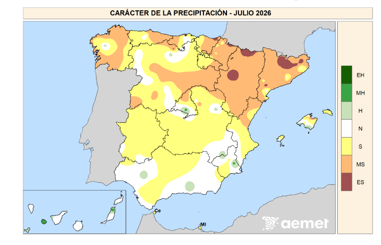 Caracter de Precipitación Julio 2026
