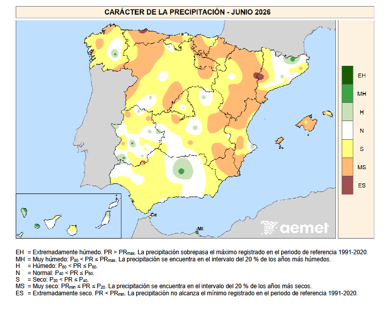 Caracter de Precipitación Junio 2026