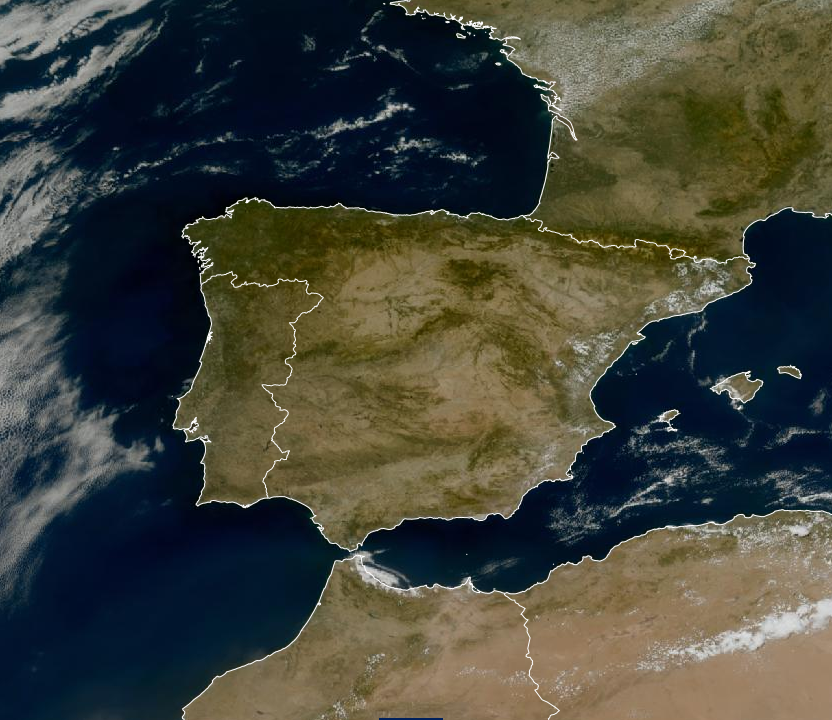 Imagen de satélite. Cielos despejados
