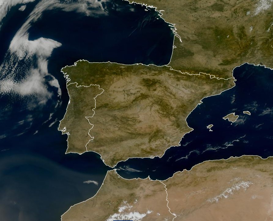 Imagen de satélite. Cielos despejados