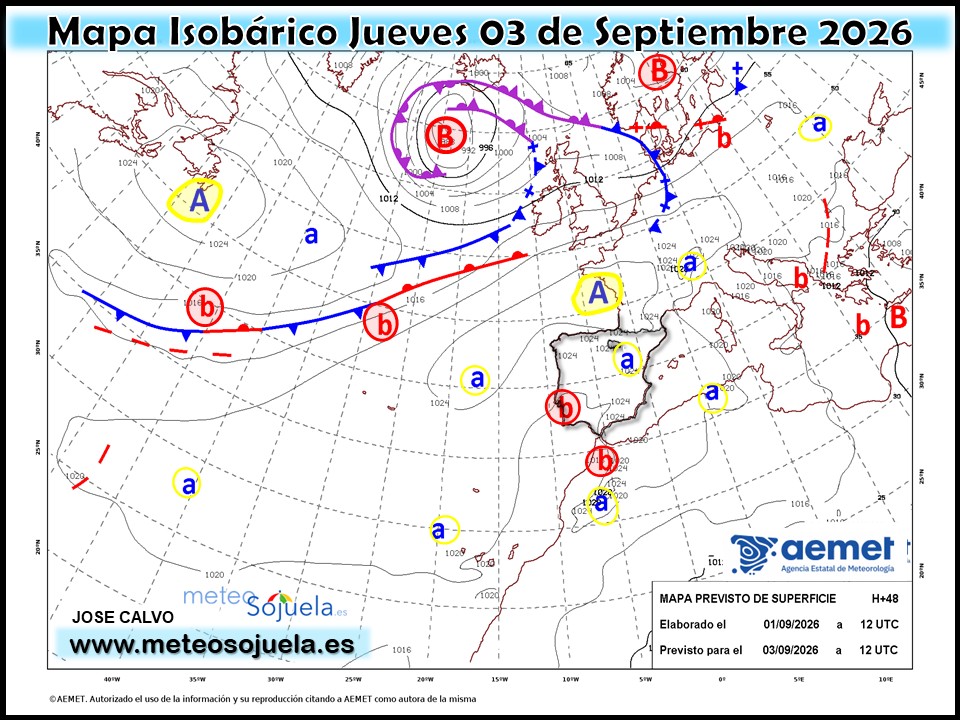Mapa Isobárico La Rioja. Meteosojuela