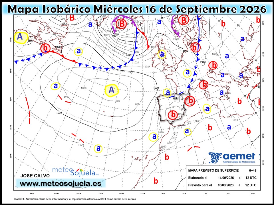 Mapa Isobárico La Rioja. Meteosojuela
