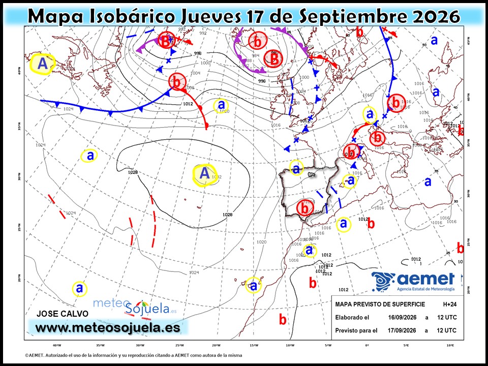 Mapa Isobárico La Rioja. Meteosojuela