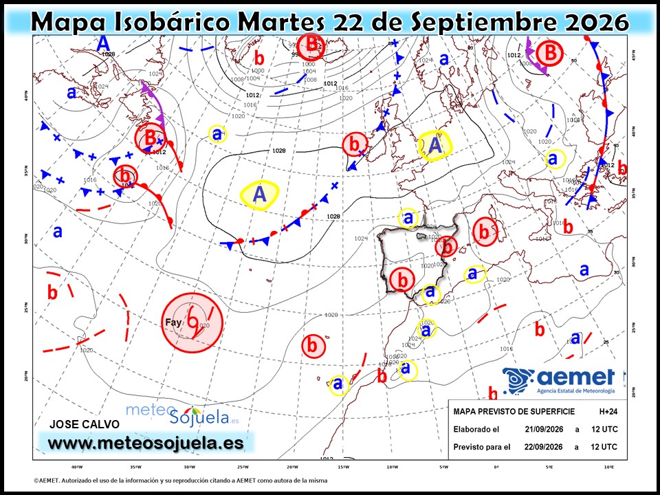Mapa Isobárico La Rioja. Meteosojuela