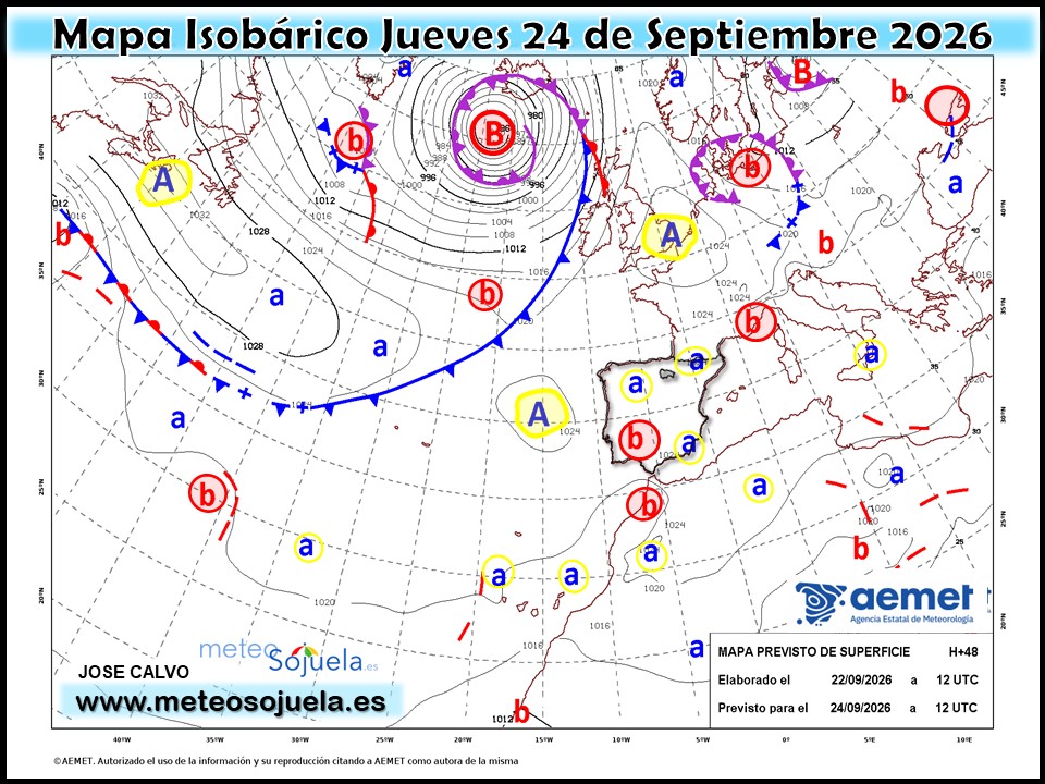 Mapa Isobárico La Rioja. Meteosojuela